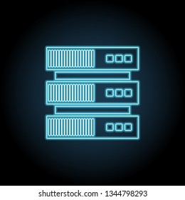 Server neon glow icon. Simple thin line, outline vector of Technology icons for UI and UX, website or mobile application