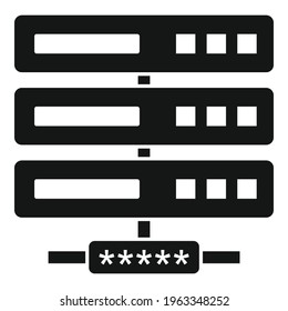 Server network authentication icon. Simple illustration of Server network authentication vector icon for web design isolated on white background