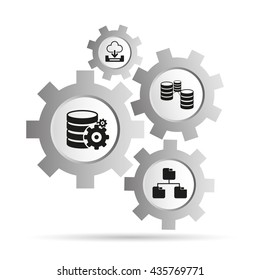 server and network concept gear icons