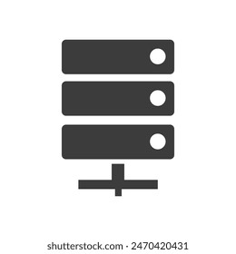 Server Network Icon Black and White Vector Graphic