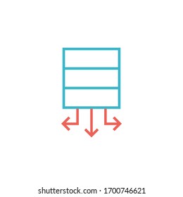 server network icon vector illustration two color line style design. isolated on white background