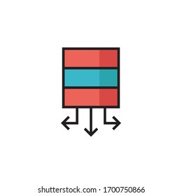 server network icon vector illustration filled outline style design. isolated on white background