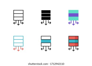 ilustración vectorial de icono de red de servidor con un diseño de estilo diferente. aislado sobre fondo blanco