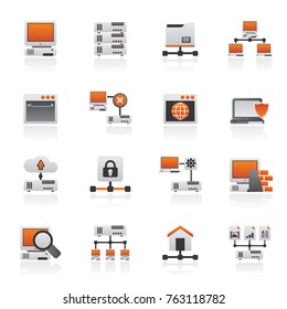Server and network icons - vector icon set