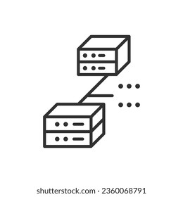 Server network, linear icon. Local area network. Line with editable stroke