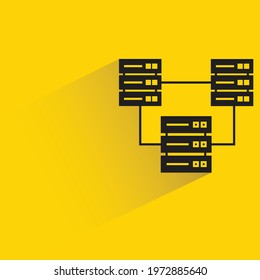 server network on yellow background
