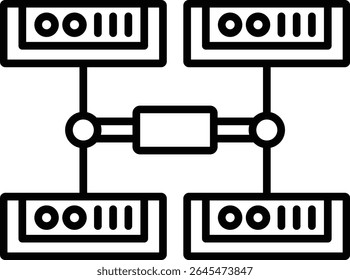 Server network vector icon. Can be used for printing, mobile and web applications.