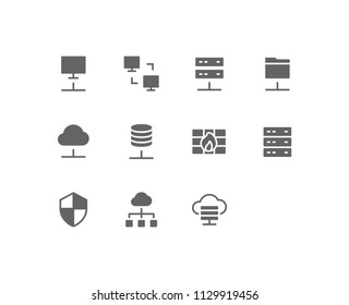 Server Networking Icon Design Vector Symbol Set including computer. connection, cloud, hosting, firewall, database, share, security