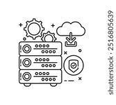 Server Outline Icon, Vector illustration