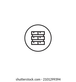 server outline style icon in circle