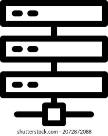 Diseño de iconos del vector de esquema del servidor
