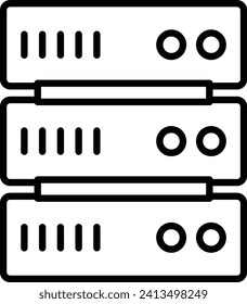 Server Outline vector illustration icon
