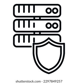 Server password protection icon outline vector. Screen change. Mobile account