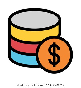 server payment vector line colour icon