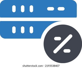 server perentage Vector illustration on a transparent background.Premium quality symmbols.Glyphs vector icon for concept and graphic design.

