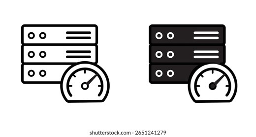 Server Performance Data Speed Outline Icon