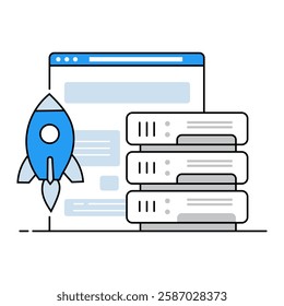 Server Performance Icon – High-Speed Computing and System Optimization