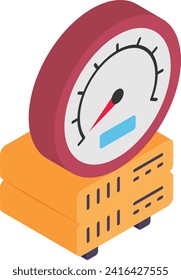 Server Performance measurement isometric Concept, peak response time Vector Icon Design, Big data Symbol, Business intelligence Sign,Web hosting and Data Center Stock Illustration
