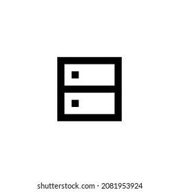 perfekte Symbolgestaltung für Server-Pixel. Flaches Design einzeln auf weißem Hintergrund. Vektorgrafik
