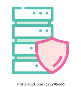 Vektorgrafik des Farbensymbols des Servers. Serverschutzzeichen. einzelne Symbolillustration