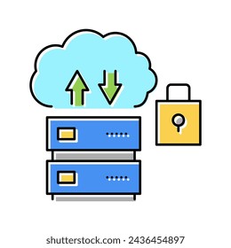 server protection color icon vector. server protection sign. isolated symbol illustration