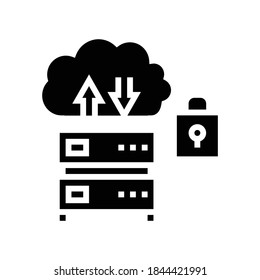 server protection glyph icon vector. server protection sign. isolated contour symbol black illustration