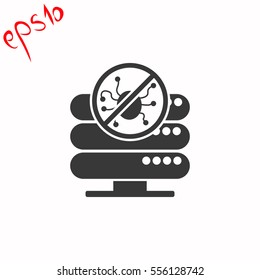 Server protection grey icon.