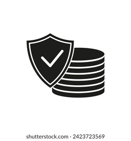 Server-Schutzsymbol. Datenbankschutzsymbol. Vektorgrafik. EPS10.
