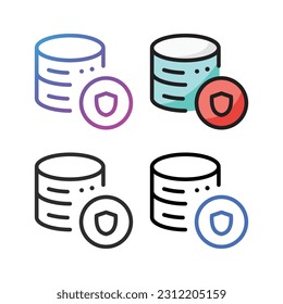 Server protection icon design in four variation color