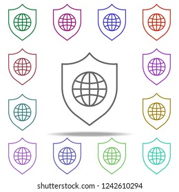 server protection icon. Elements of online and web filled in multi color style icons. Simple icon for websites, web design, mobile app, info graphics