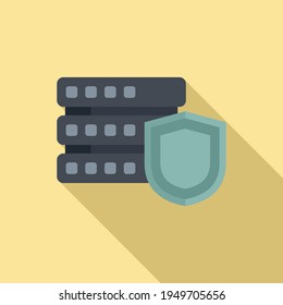 Icono de protección del servidor. Ilustración plana del icono vector de protección de servidor para el diseño web