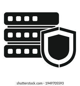 Icono de protección del servidor. Ilustración simple del icono vector de protección del servidor para el diseño web aislado en fondo blanco
