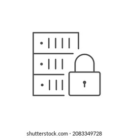 Icono de esquema de línea de protección del servidor