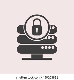 Server protection web icon. Isolated illustration