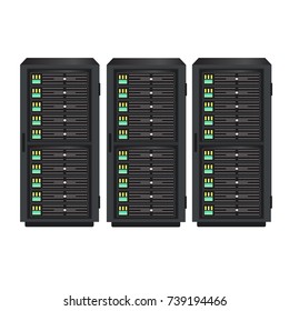 Server Rack computer network data center storage isolated vector