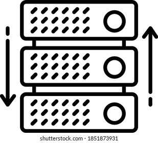 Server Rack Concept, colocation machine vector icon design, Cloud computing and Internet hosting services Symbol on White background