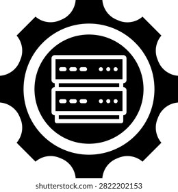 Server rack enclosed securely within a large blue gear. This mechanical arrangement illustrates server maintenance and backend hosting configuration. Suitable for webmaster administration panels and IT support services.