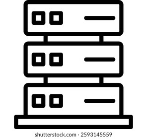 Server Rack Glyph Icon Design For Personal nad Commercial Use