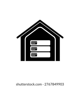 Server Rack House and Data Center Storage Icon