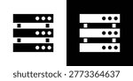 Server rack icon black clipart pack.
