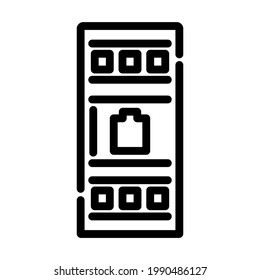 Icono de rack de servidor. Diseño de contorno negrita con ancho de trazo editable. Ilustración vectorial.