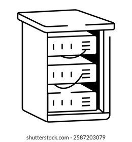 Server rack icon in doodle style 
