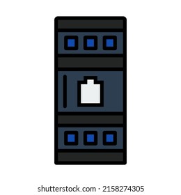 Server Rack Icon. Editable Bold Outline With Color Fill Design. Vector Illustration.