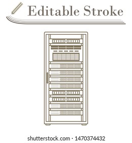 Server Rack Icon. Editable Stroke Simple Design. Vector Illustration.