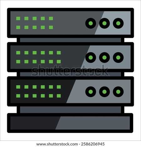 Server Rack Icon Element For Design