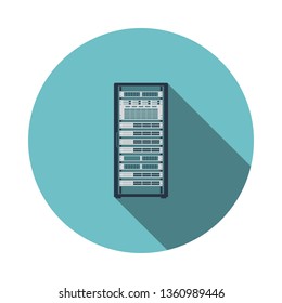 Server Rack Icon. Flat Color Design. Vector Illustration.