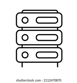 Icono del rack del servidor. trazo editable. ilustración vectorial aislada
