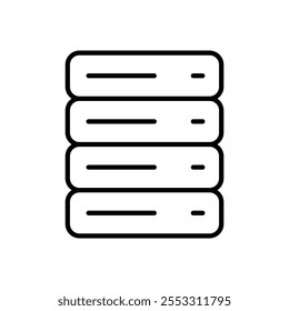 Serverrack-Symbol einzeln auf weißem Hintergrund