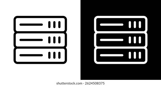 Ícone de rack de servidor. Vetor de tipo de logotipo definido