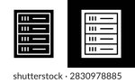 Server rack icon minimal clipart bundle.